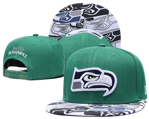 Seahawks Team Logo Green Adjustable Hat GS