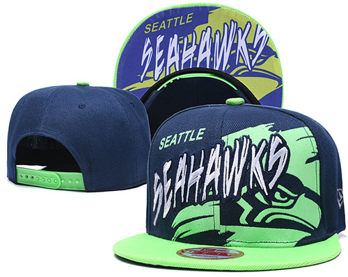 Seahawks Team Logo Navy Green Adjustable Hat TX