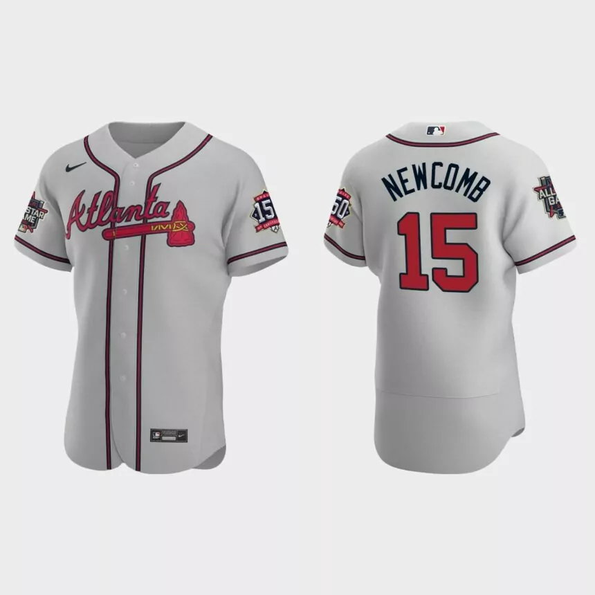 Sean Newcomb #15 Atlanta Braves Authentic Road 2021 MLB All-Star Jersey – Gray