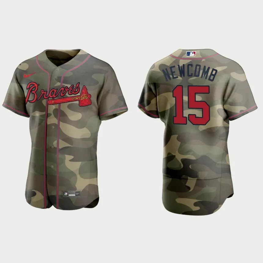 Sean Newcomb Atlanta Braves 2021 National Armed Forces Day Authentic Jersey – Camo