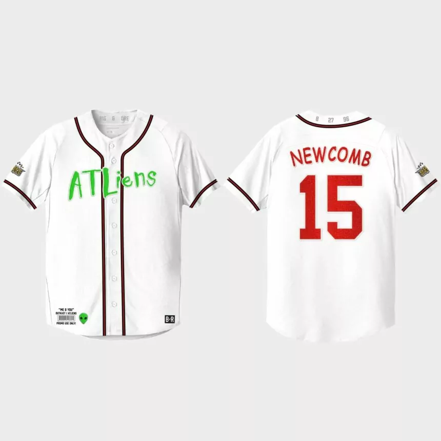 Sean Newcomb Atlanta Braves 25th Anniversary Baseball Outkast Jersey – White