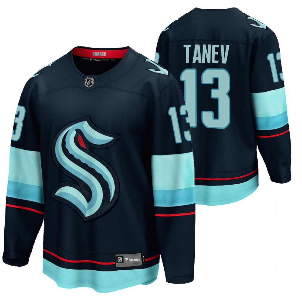Seattle Kraken #13 Brandon Tanev Navy 2021-22 Home Jersey