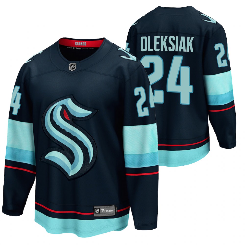 Seattle Kraken #24 Jamie Oleksiak Navy 2021-22 Home Jersey