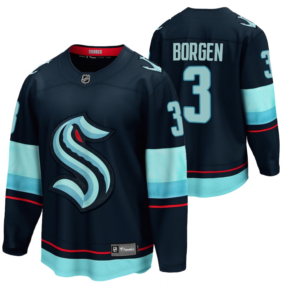 Seattle Kraken #3 Will Borgen Navy 2021-22 Home Jersey