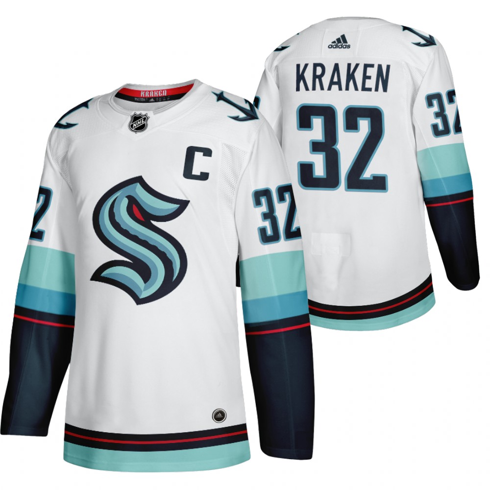 Seattle Kraken #32 Primary Logo Authentic Jersey White