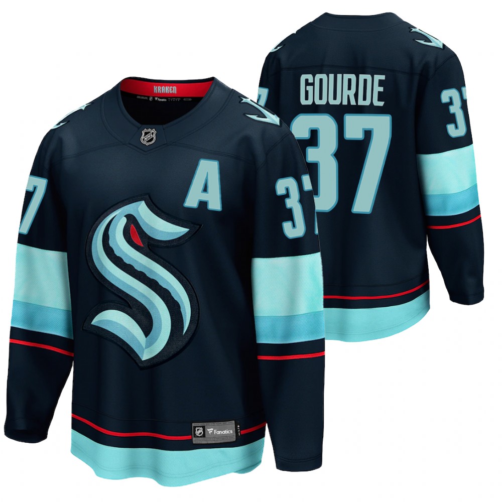 Seattle Kraken #37 Yanni Gourde Navy 2021-22 Home Jersey