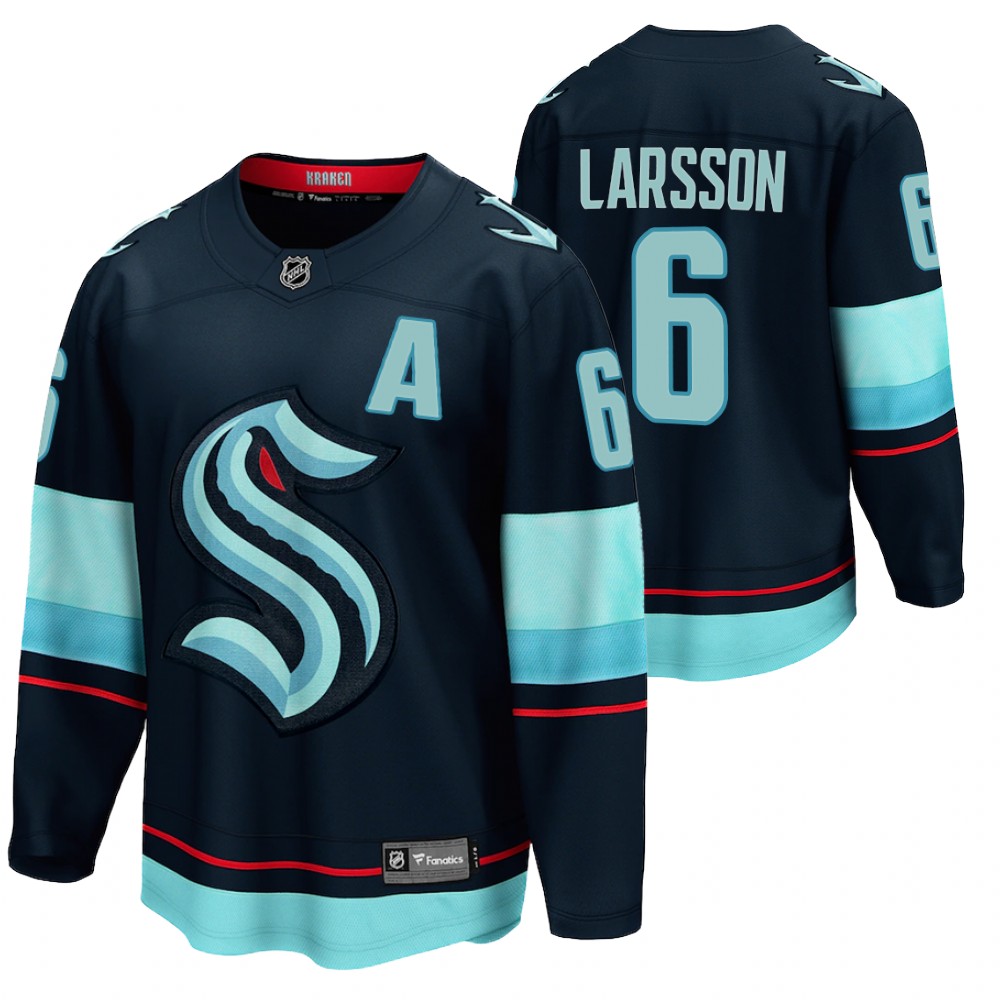Seattle Kraken #6 Adam Larsson Navy 2021-22 Home Jersey