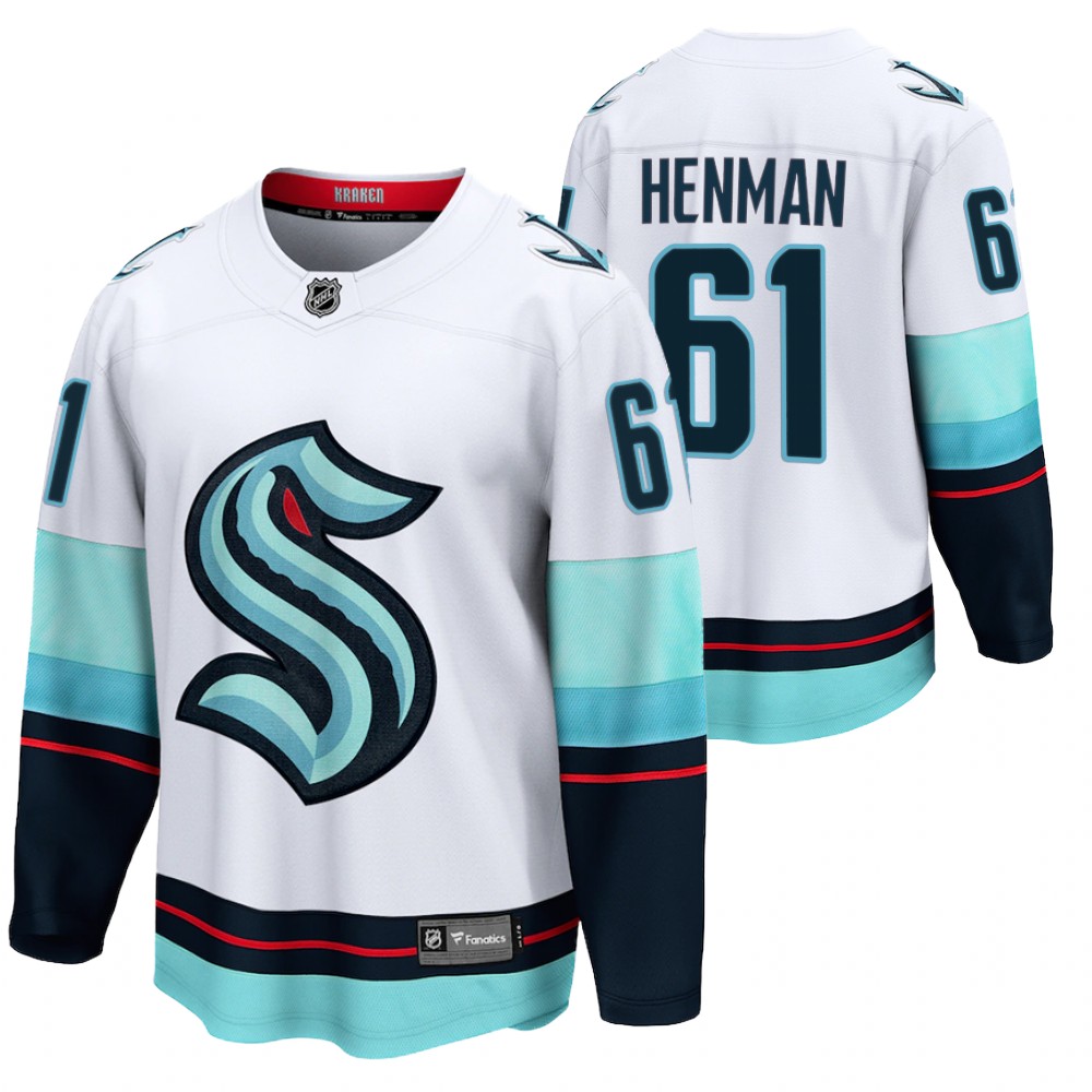 Seattle Kraken #61 Luke Henman White 2021-22 Away Jersey