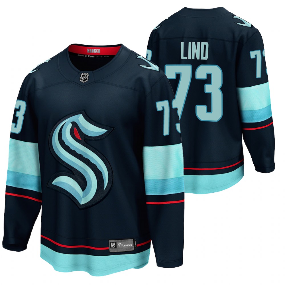 Seattle Kraken #73 Kole Lind Navy 2021-22 Home Jersey