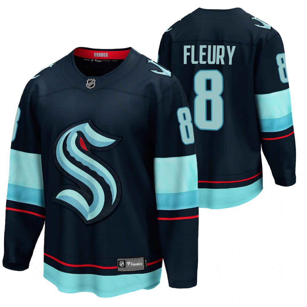 Seattle Kraken #8 Cale Fleury Navy 2021-22 Home Jersey