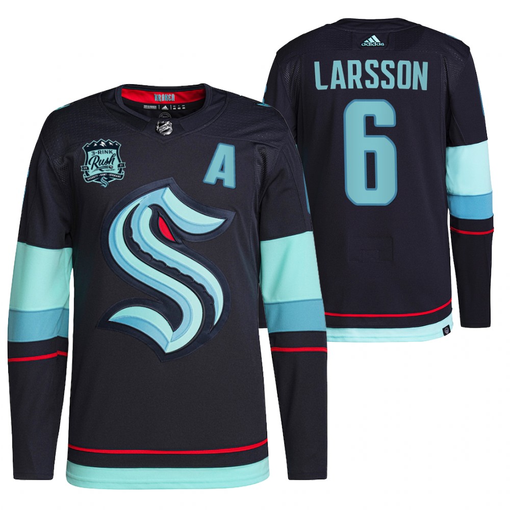 Seattle Kraken Adam Larsson Navy 2021-22 Home Authentic Jersey