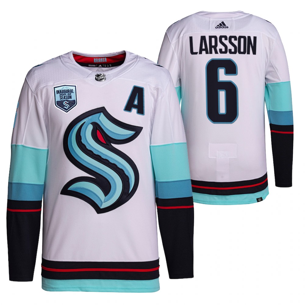 Seattle Kraken Adam Larsson White 2021-22 Away Authentic Jersey