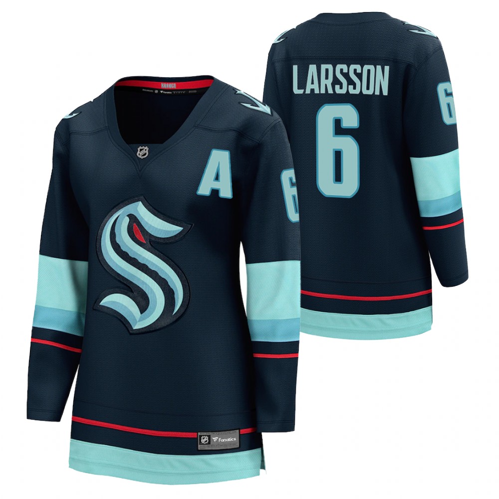Seattle Kraken Adam Larsson Women Navy 2021-22 Home Jersey