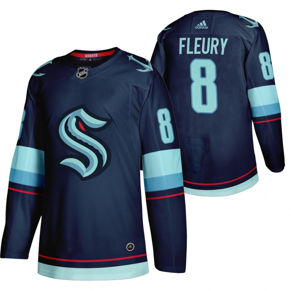 Seattle Kraken Cale Fleury Navy 2021-22 Home Authentic Jersey