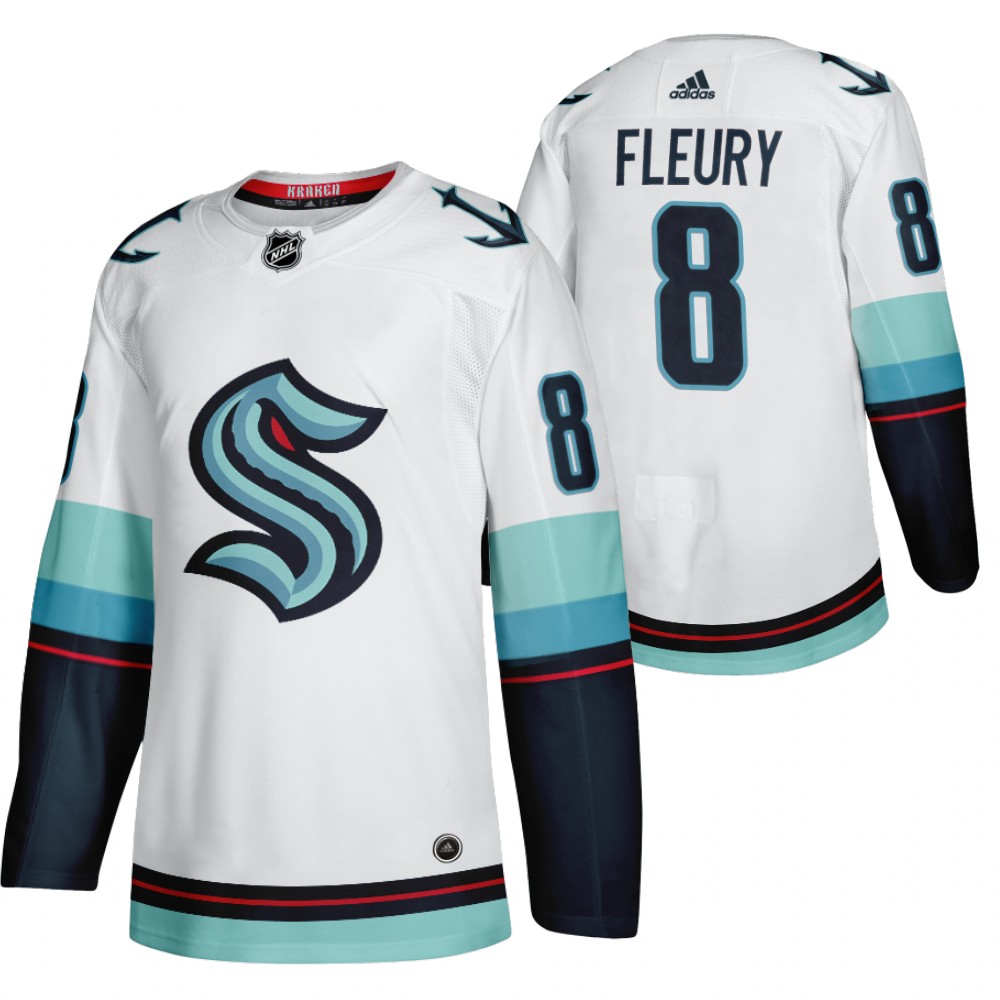 Seattle Kraken Cale Fleury White 2021-22 Away Authentic Jersey