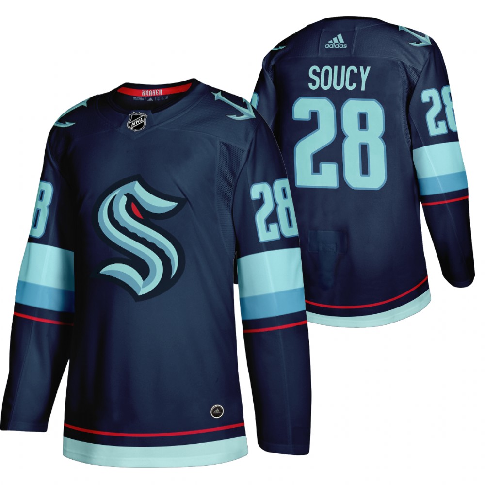 Seattle Kraken Carson Soucy Navy 2021-22 Home Authentic Jersey