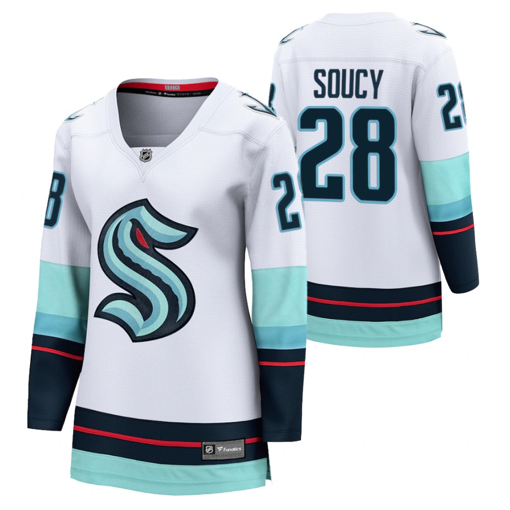 Seattle Kraken Carson Soucy Women White 2021-22 Away Jersey