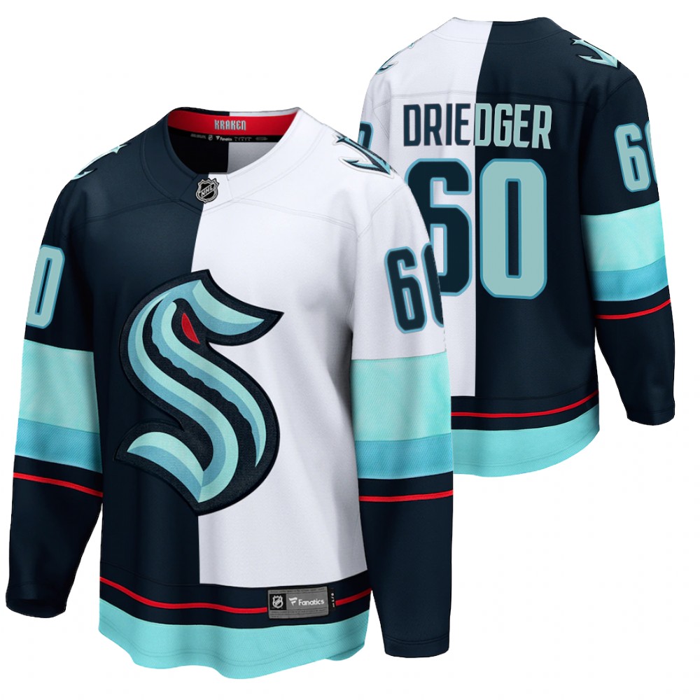 Seattle Kraken Chris Driedger Jersey Split Edition Navy White Limited Men