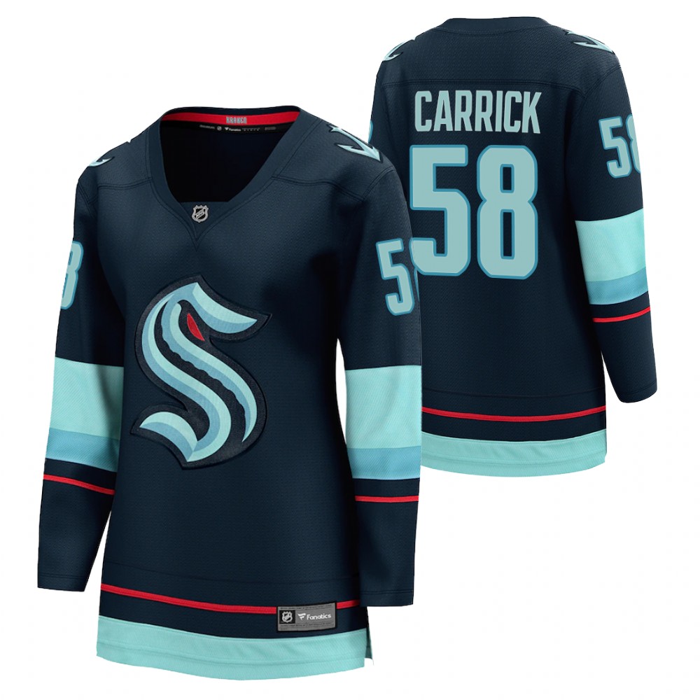 Seattle Kraken Connor Carrick Women Navy 2021-22 Home Jersey