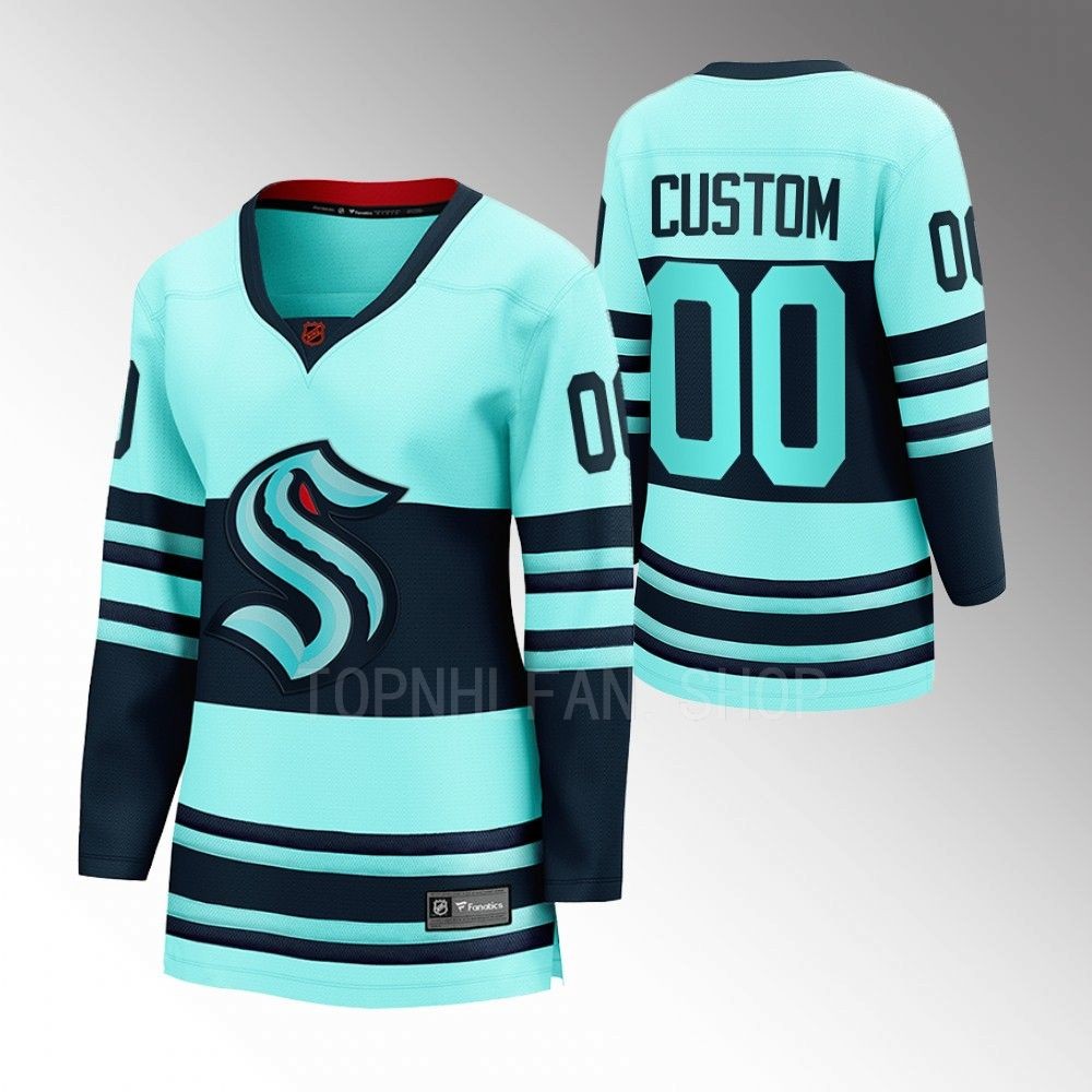 Seattle Kraken Custom Women Ice Blue 2022 Special Edition 2.0 Jersey