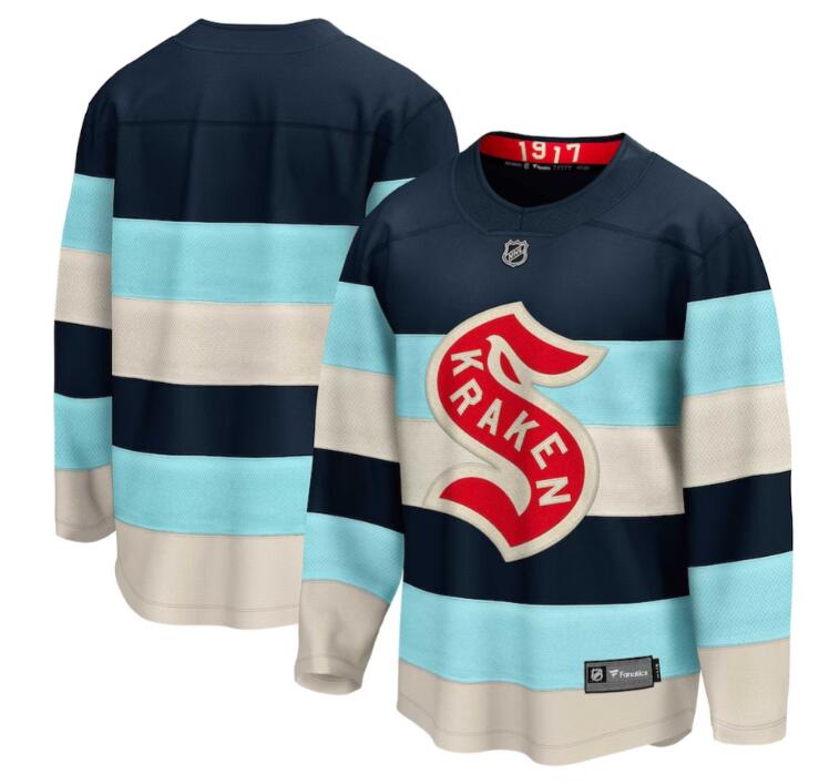 Seattle Kraken Fanatics Branded 2024 NHL Winter Classic Breakaway Jersey - Deep Sea Blue