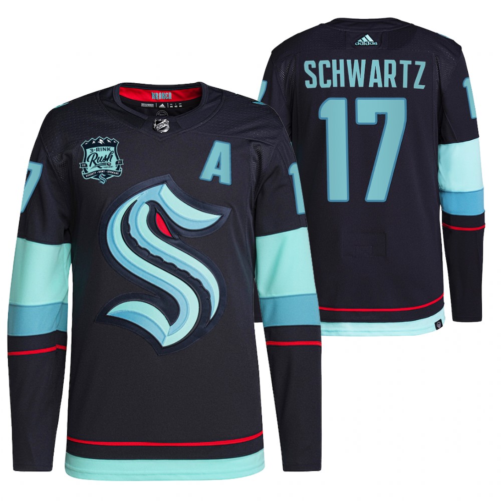 Seattle Kraken Jaden Schwartz 2021-22 Home Authentic Jersey Navy