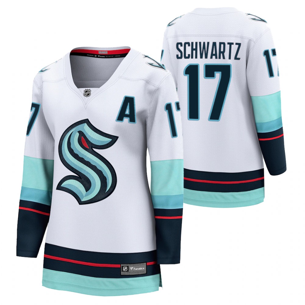 Seattle Kraken Jaden Schwartz Women White 2021-22 Away Jersey
