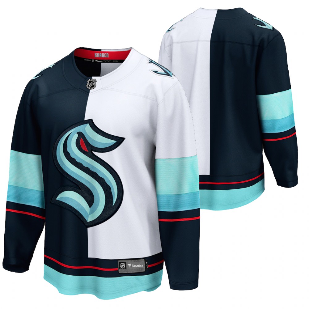 Seattle Kraken Jersey Split Edition Navy White Limited Men