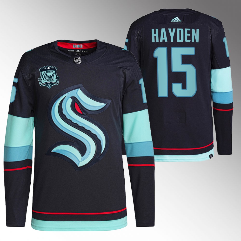 Seattle Kraken John Hayden Navy Authentic Primegreen Home Jersey
