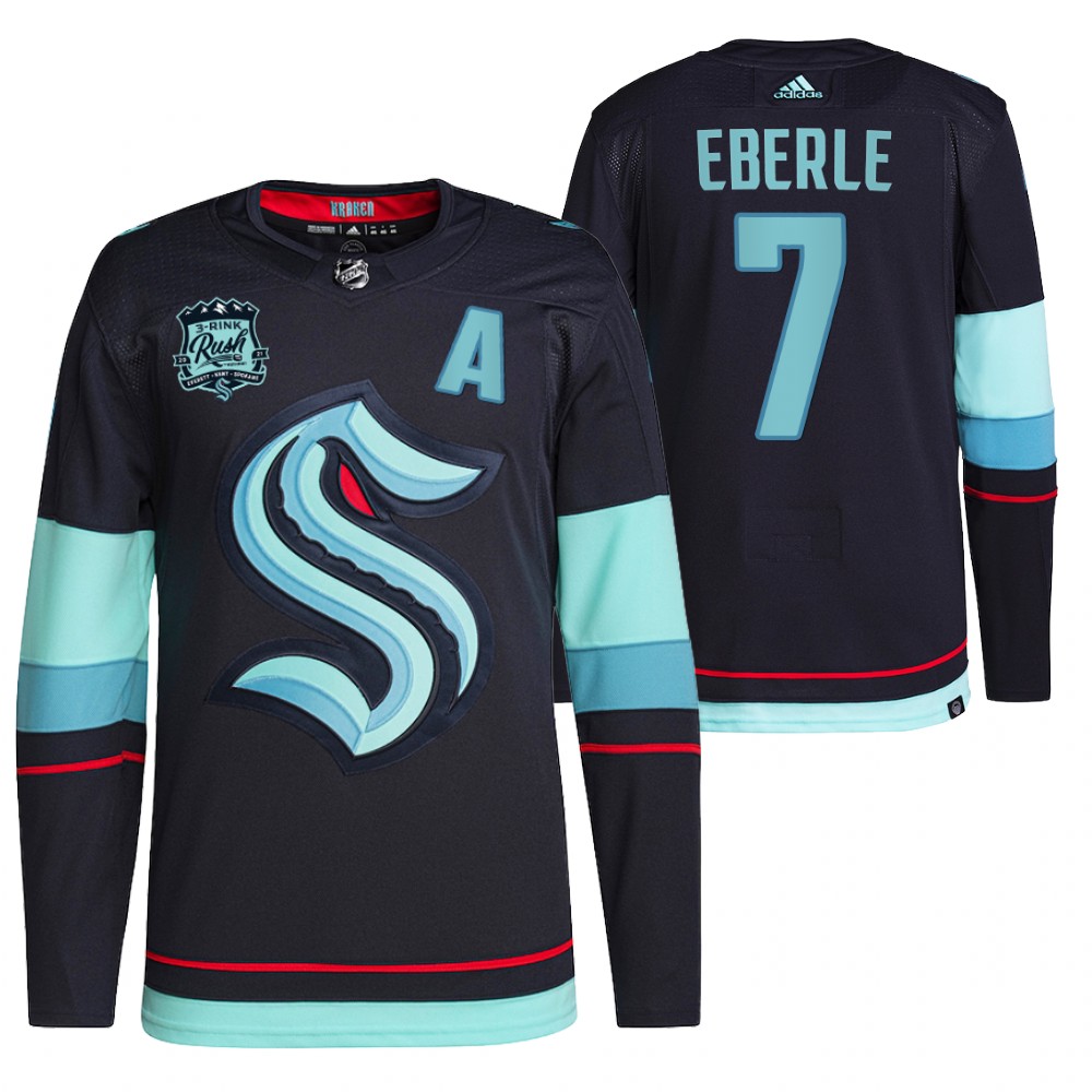 Seattle Kraken Jordan Eberle Navy 2021-22 Preseason Patch Open Win Jersey