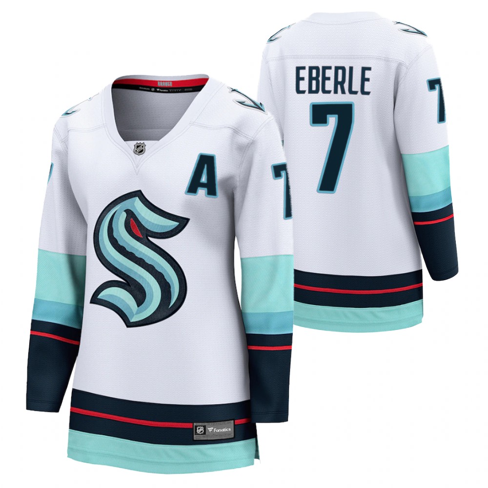 Seattle Kraken Jordan Eberle Women White 2021-22 Away Jersey