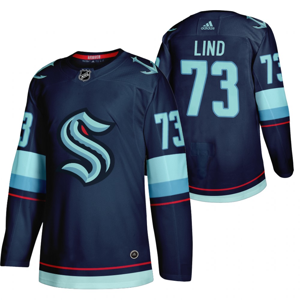 Seattle Kraken Kole Lind Navy 2021-22 Home Authentic Jersey