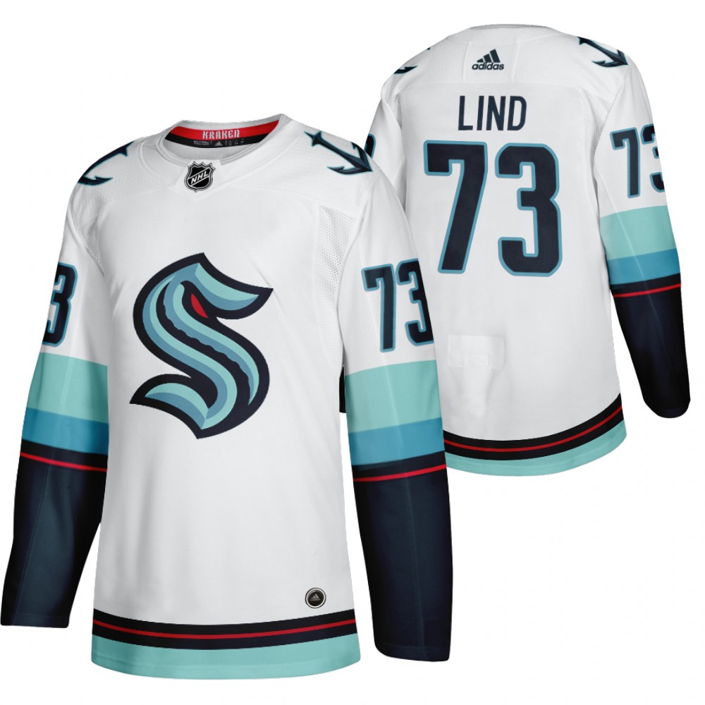 Seattle Kraken Kole Lind White 2021-22 Away Authentic Jersey