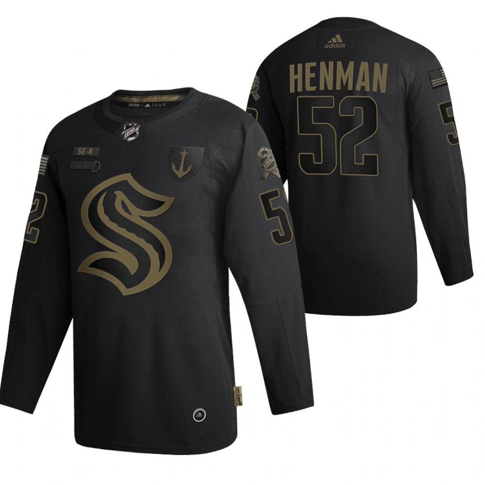 Seattle Kraken Luke Henman 2021-22 Military Appreciation Night Authentic Jersey Black