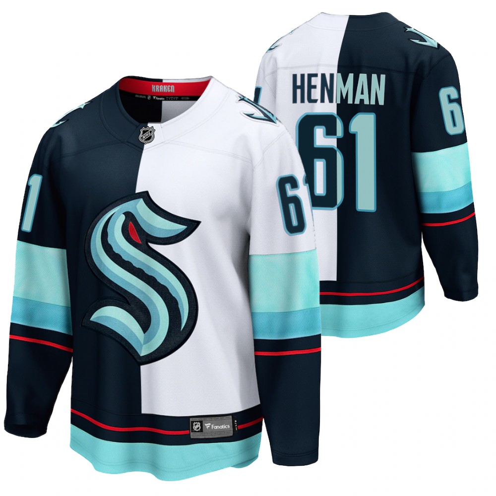 Seattle Kraken Luke Henman Jersey Split Edition Navy White Limited Men