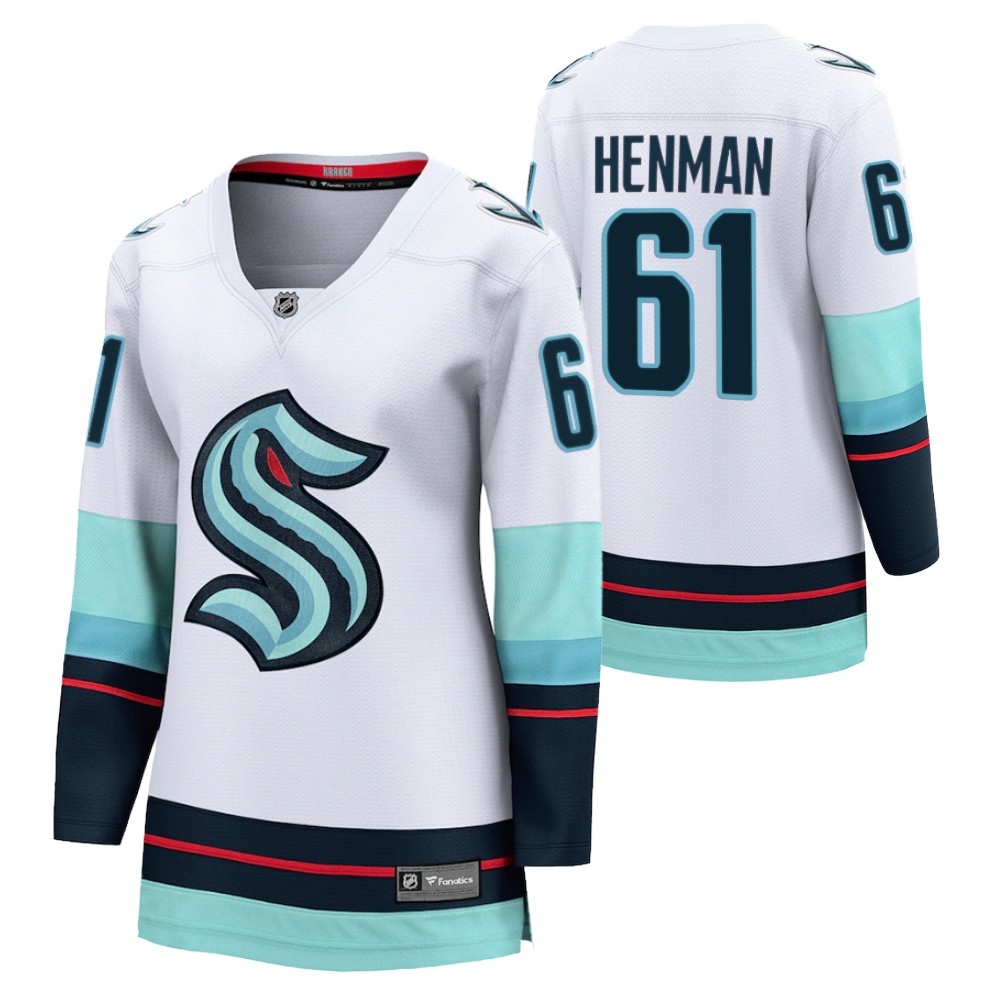 Seattle Kraken Luke Henman Women White 2021-22 Away Jersey