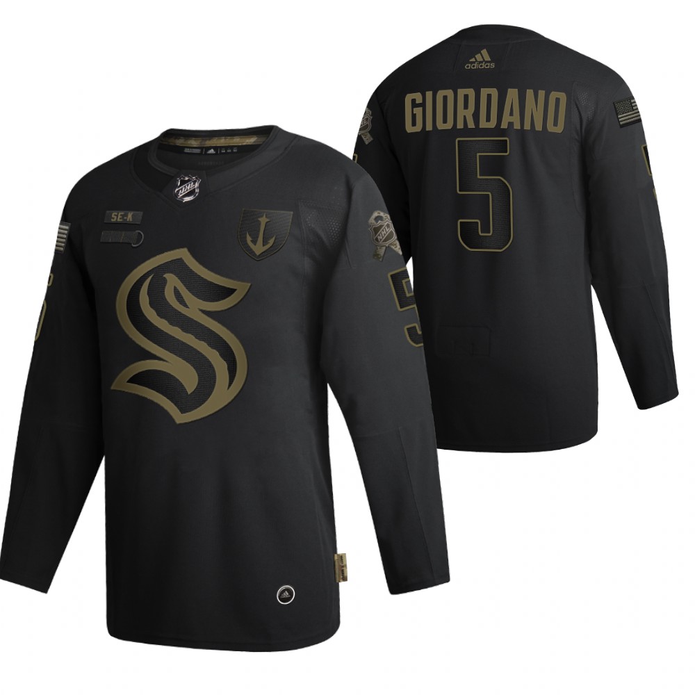 Seattle Kraken Mark Giordano 2021-22 Military Appreciation Night Authentic Jersey Black