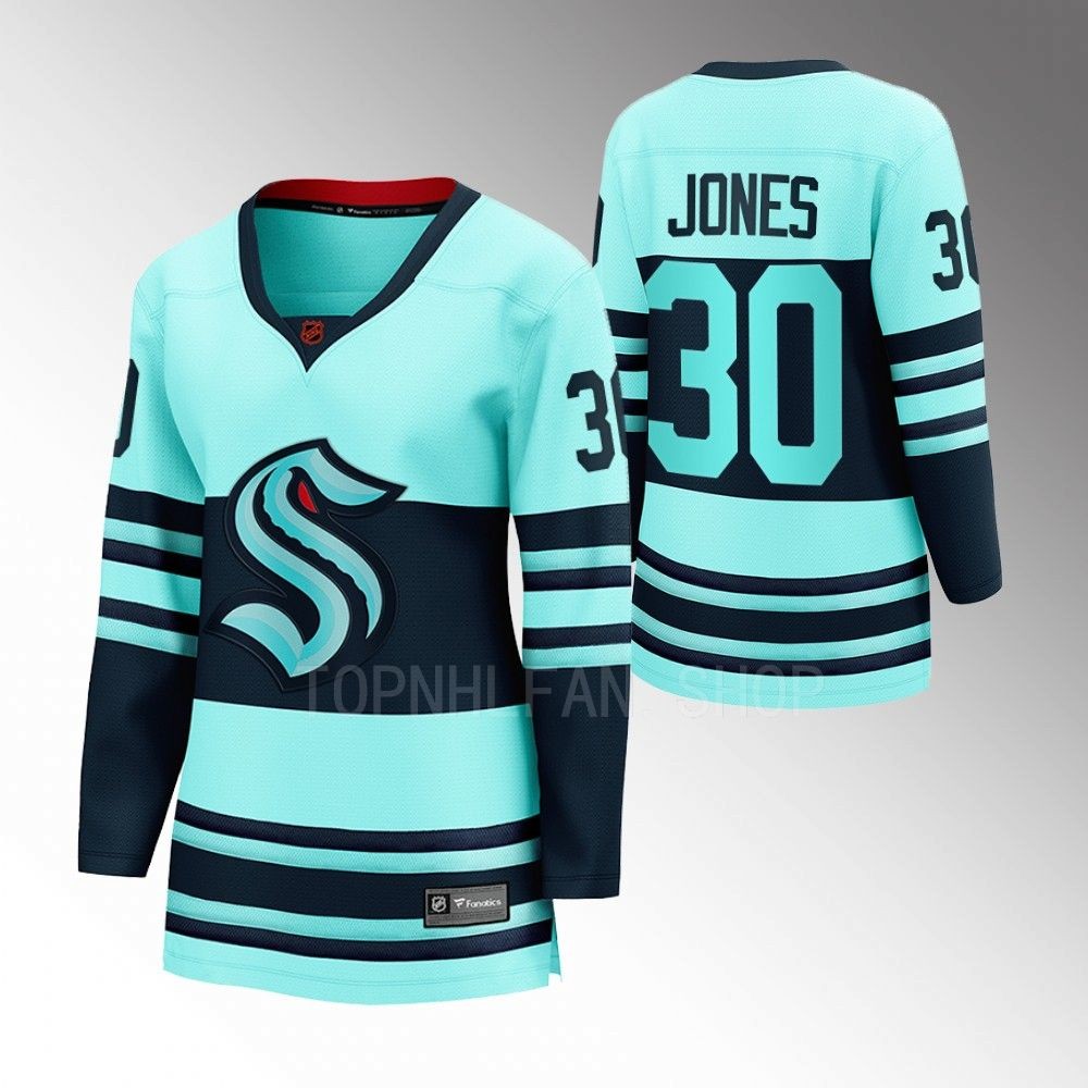 Seattle Kraken Martin Jones Women Ice Blue 2022 Special Edition 2.0 Jersey