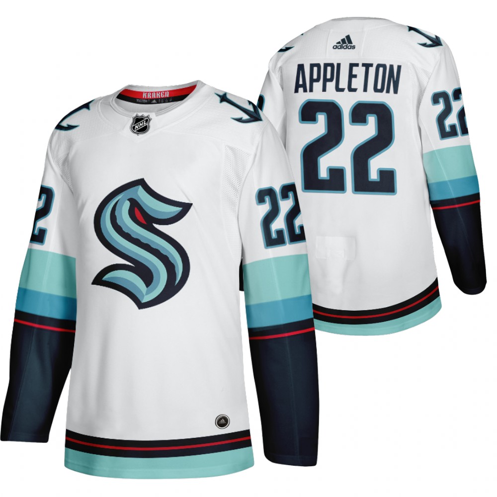 Seattle Kraken Mason Appleton White 2021-22 Away Authentic Jersey