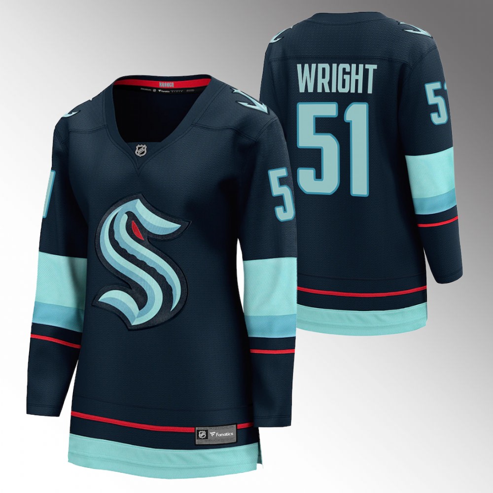 Seattle Kraken Shane Wright Women Navy Home Jersey