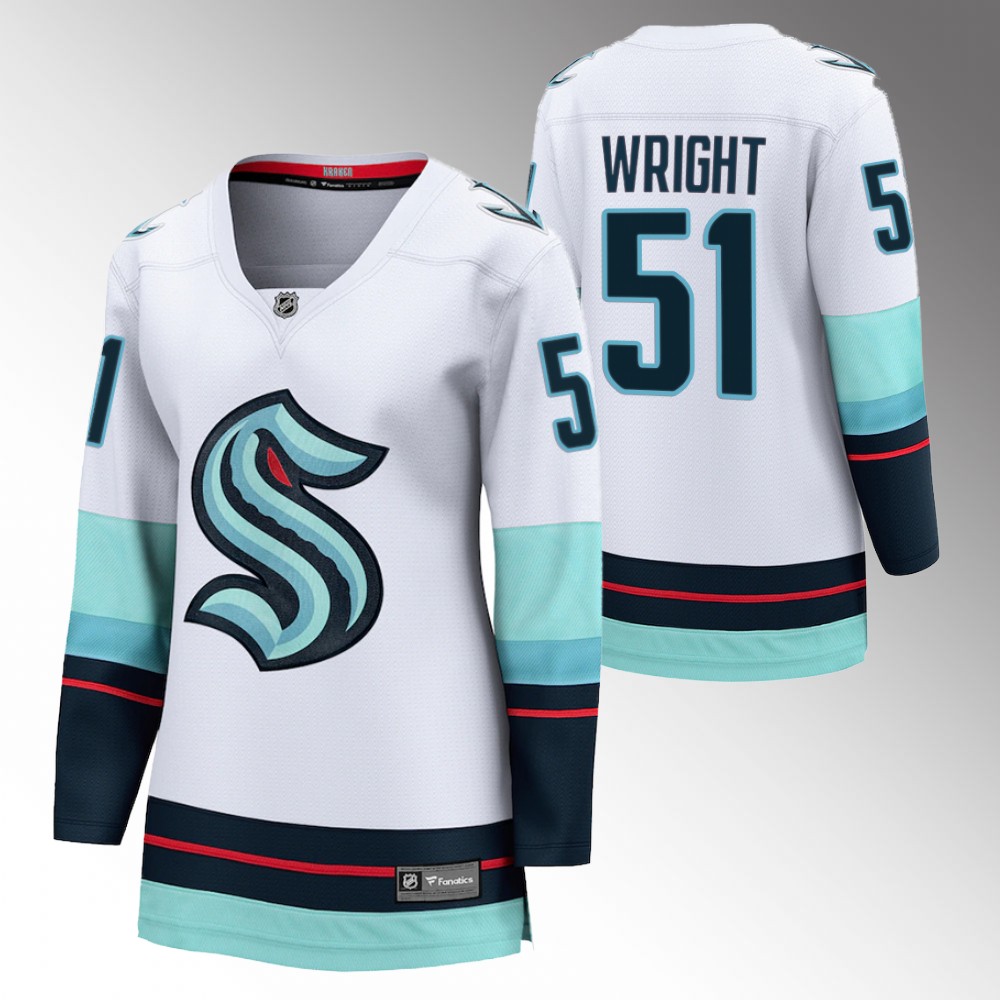Seattle Kraken Shane Wright Women White Away Jersey