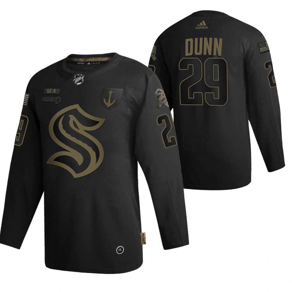 Seattle Kraken Vince Dunn 2021-22 Military Appreciation Night Authentic Jersey Black