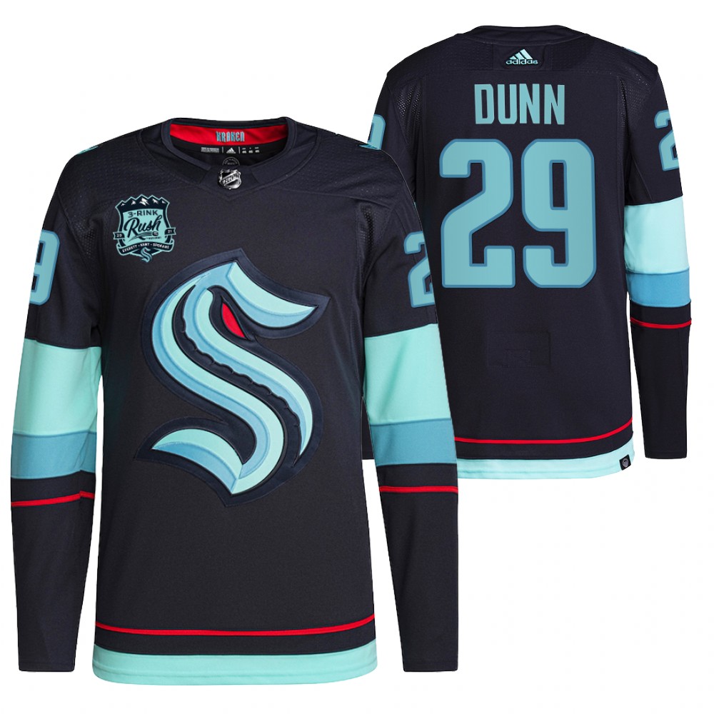 Seattle Kraken Vince Dunn Navy 2021-22 Preseason Patch Open Win Jersey