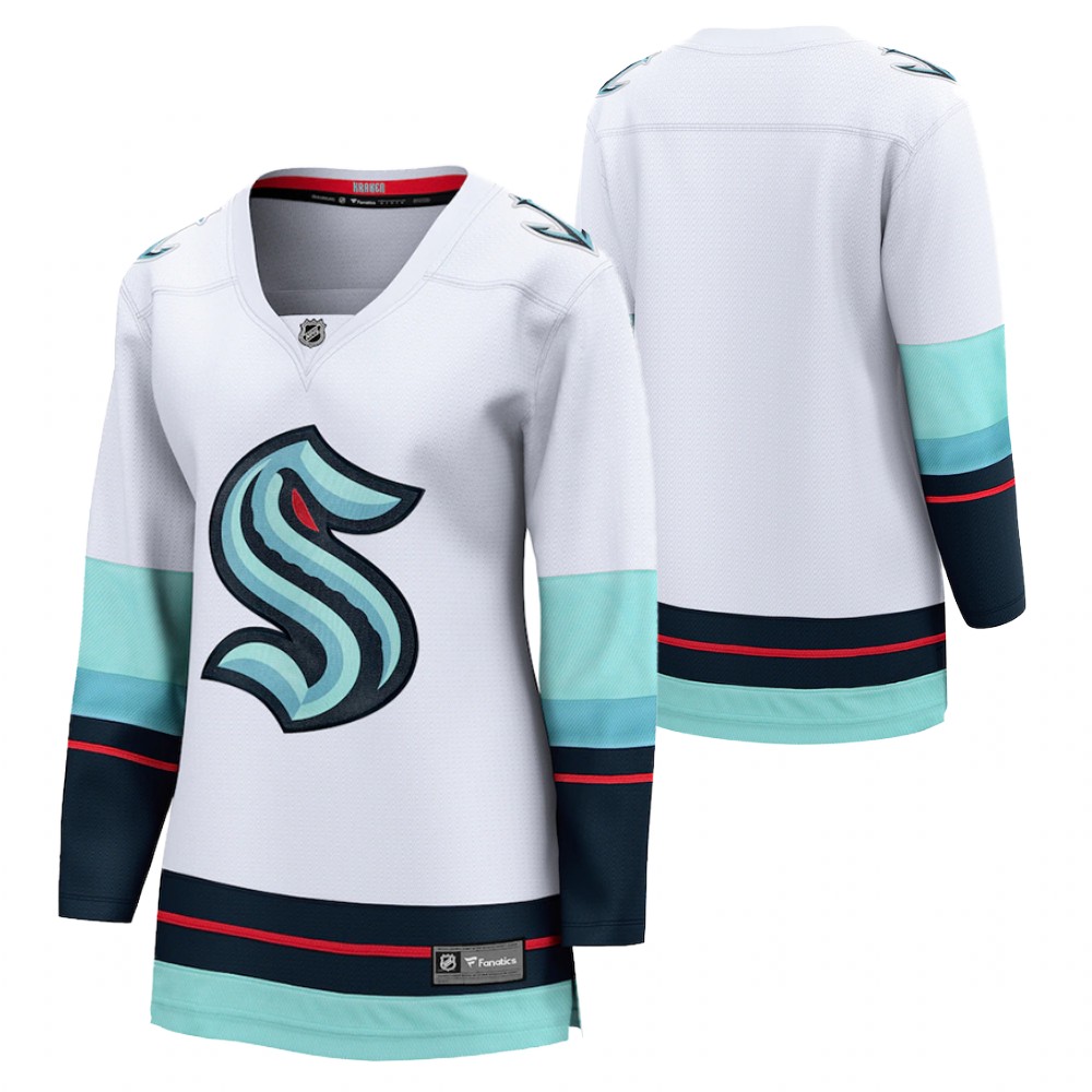 Seattle Kraken Women White 2021-22 Away Jersey