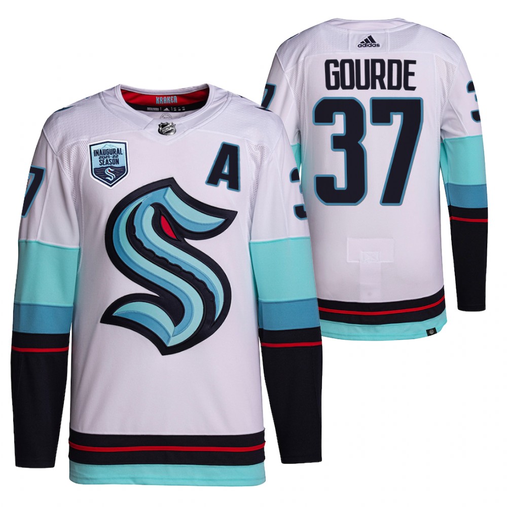 Seattle Kraken Yanni Gourde White 2021-22 Away Authentic Jersey