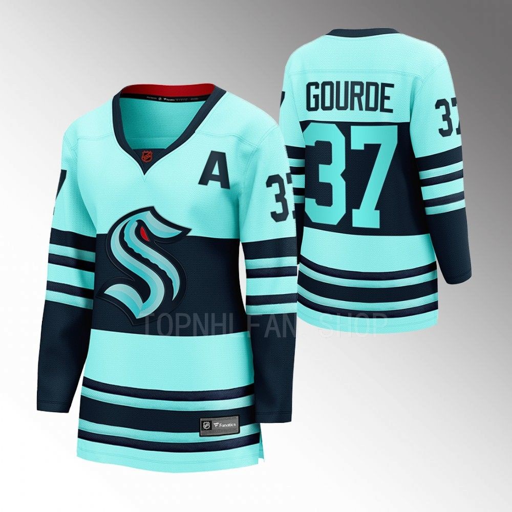 Seattle Kraken Yanni Gourde Women Ice Blue 2022 Special Edition 2.0 Jersey