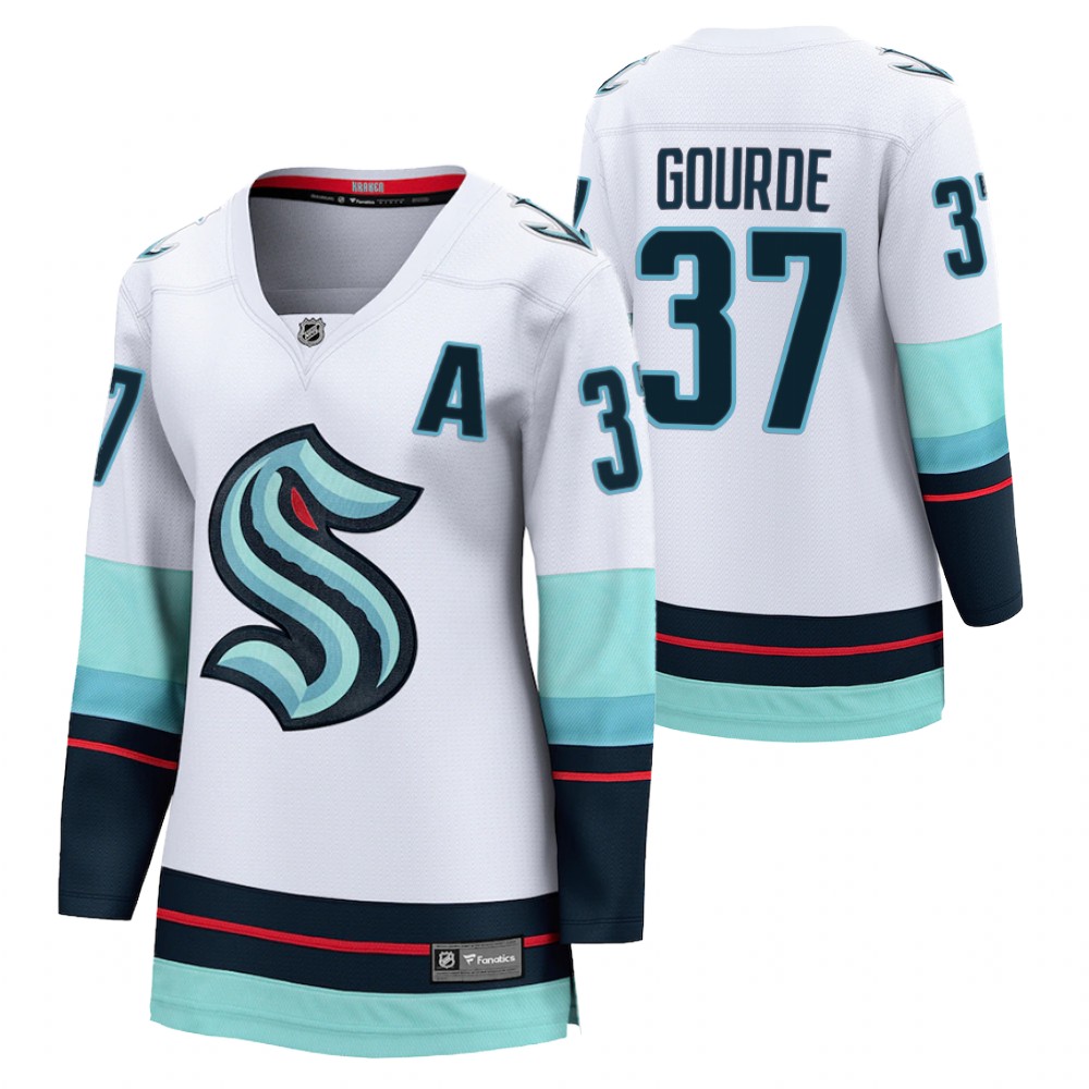Seattle Kraken Yanni Gourde Women White 2021-22 Away Jersey