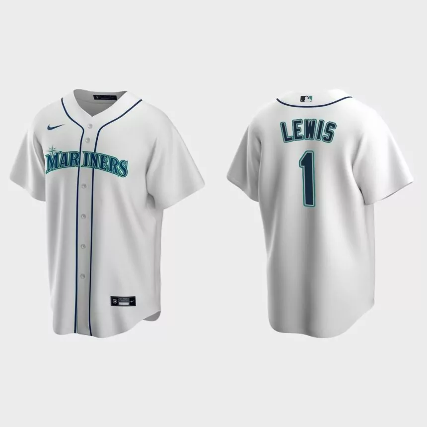 Seattle Mariners #1 Kyle Lewis Replica Home Jersey – White