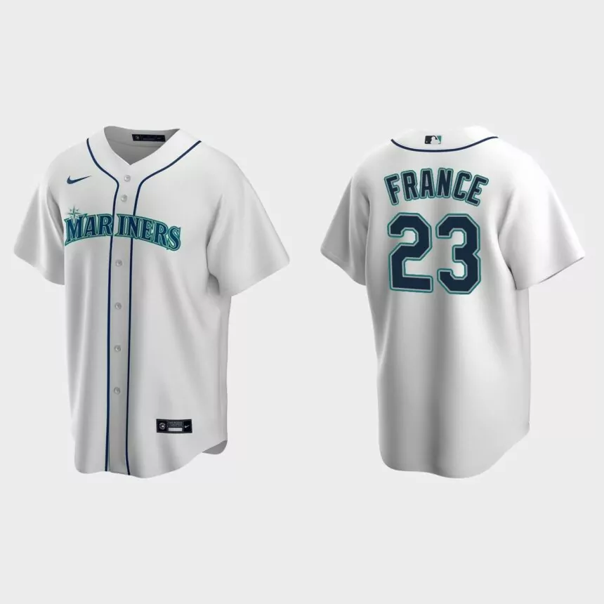 Seattle Mariners #23 Ty France Replica Home Jersey – White