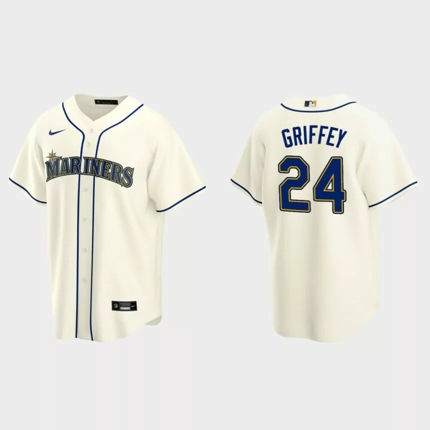 Seattle Mariners #24 Ken Griffey Jr. Cream Replica Alternate Jersey